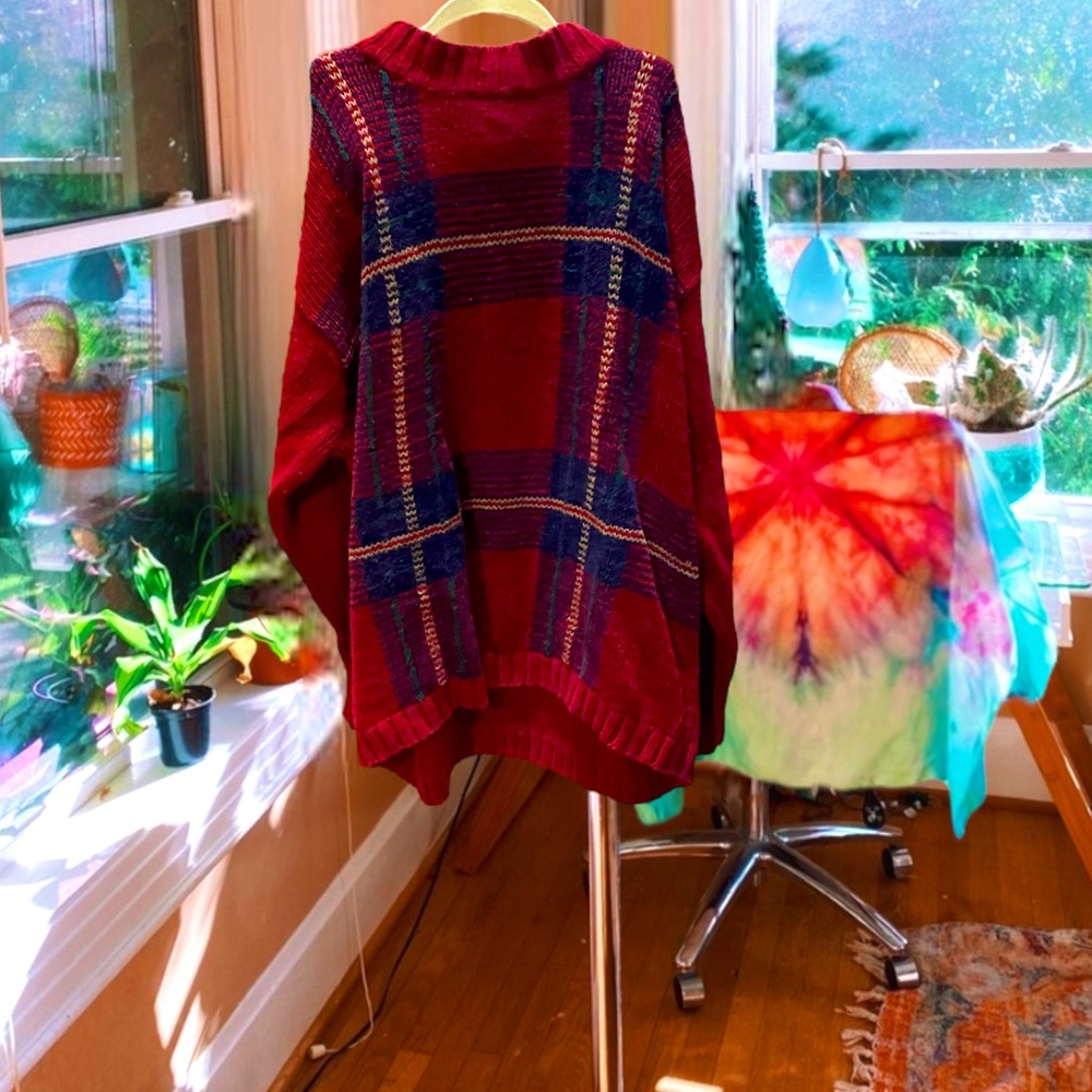 Red Varsity Oversized Sweater ☁︎